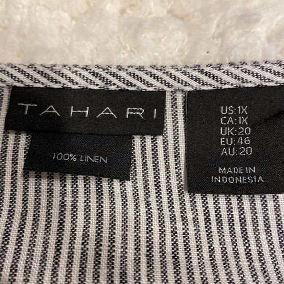 N womens Tahari casual striped 3/4  flare sleeve plus size top1X.  EUC - Picture 5 of 5